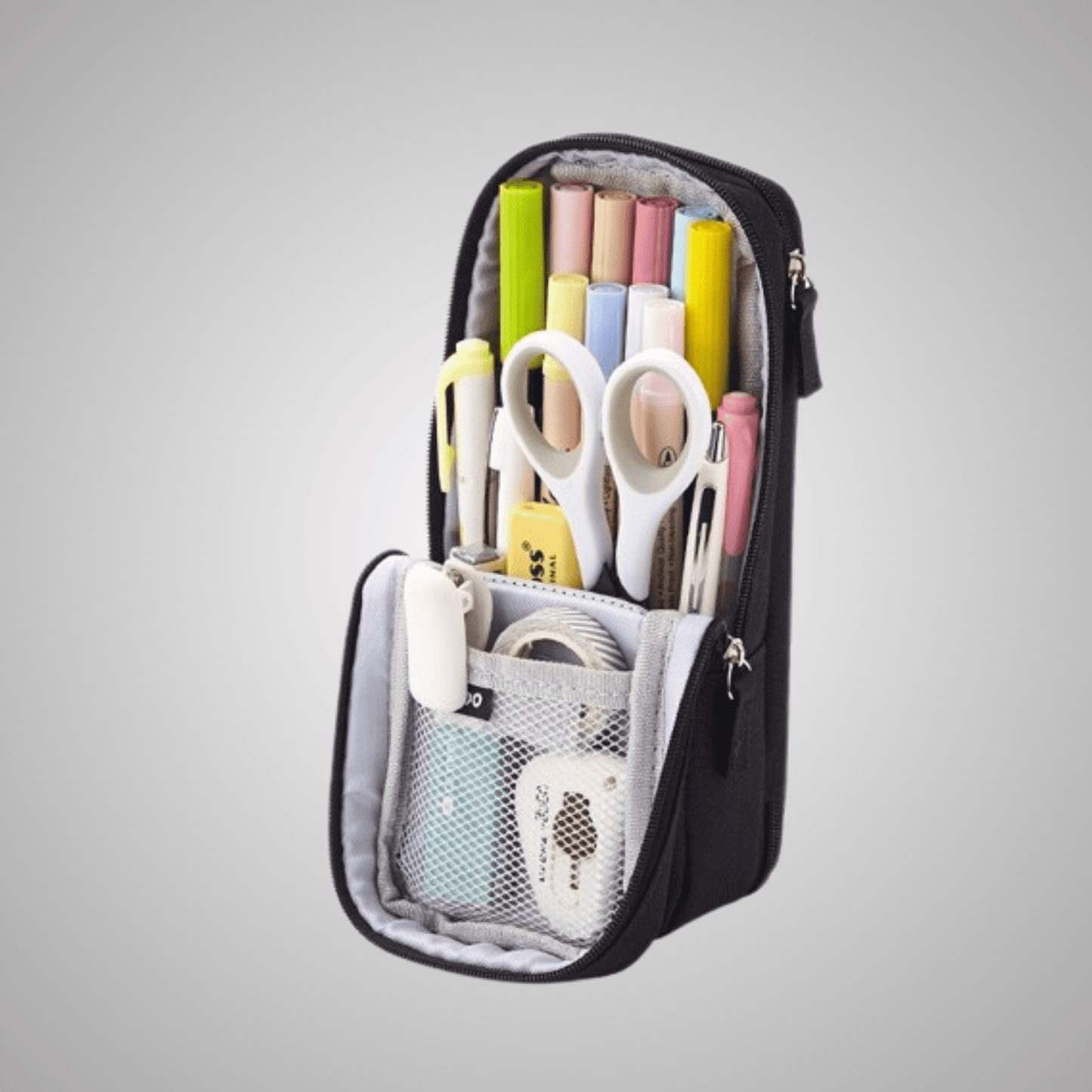 Trousse scolaire 2 compartiments Noire