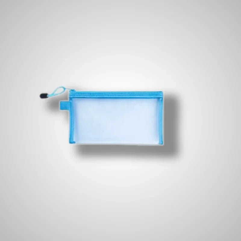 Petite trousse transparente Bleue / A6(19X11cm)