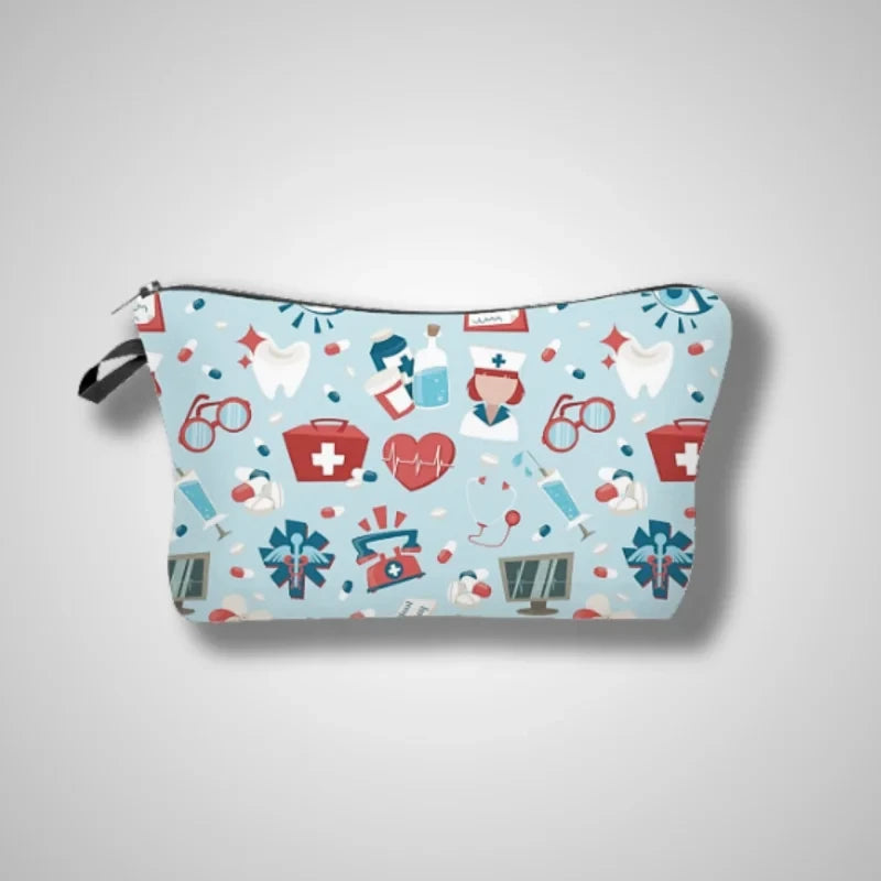 Trousse à pharmacie bleue à motifs