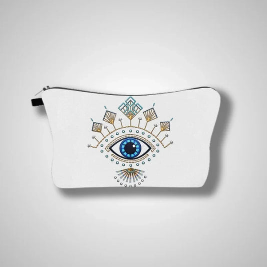 Trousse blanche crème avec oeil