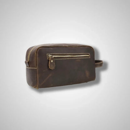 Trousse de toilette cuir homme Marron foncé