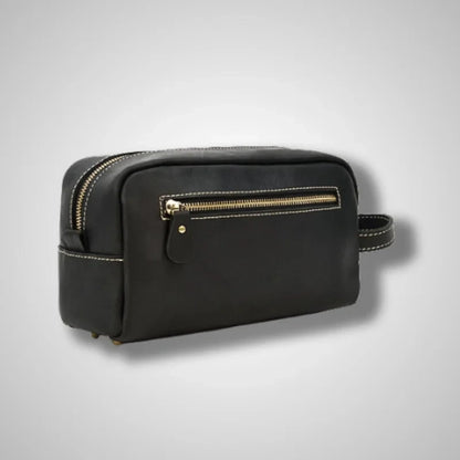 Trousse de toilette cuir homme Noire