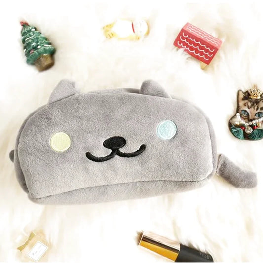 Trousse en forme de chat grise