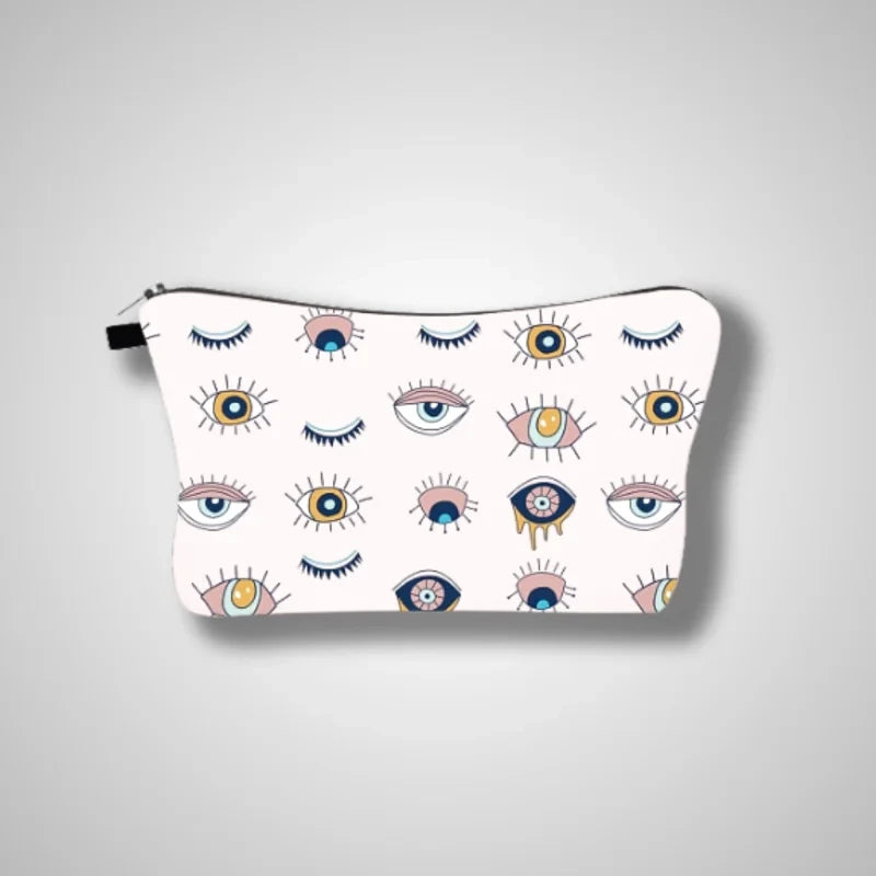 Trousse rose avec yeux