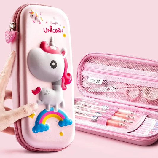 Trousse scolaire en 3D avec licorne