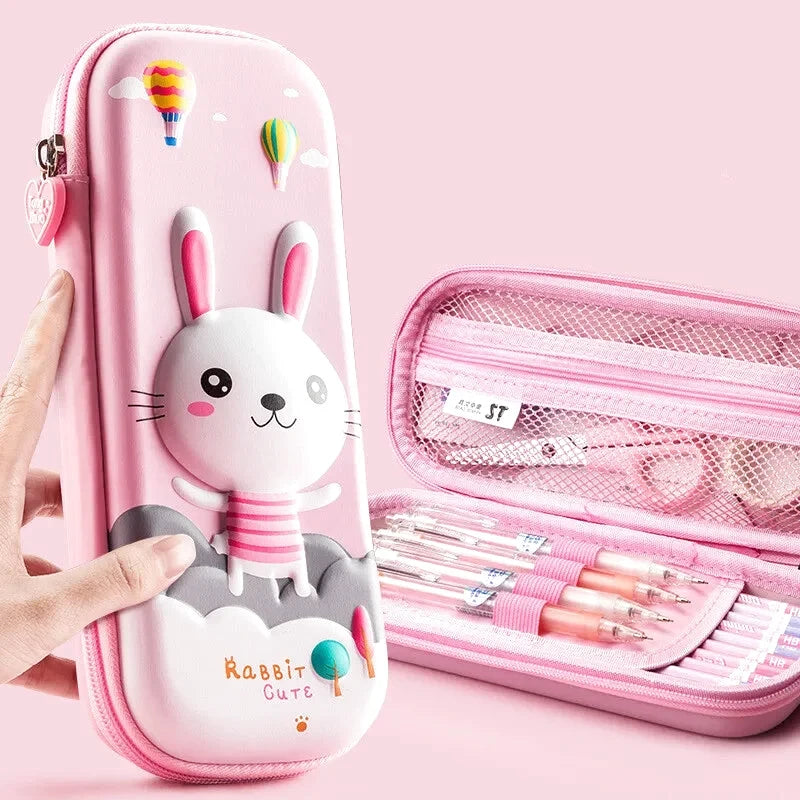 Trousse scolaire motif lapin